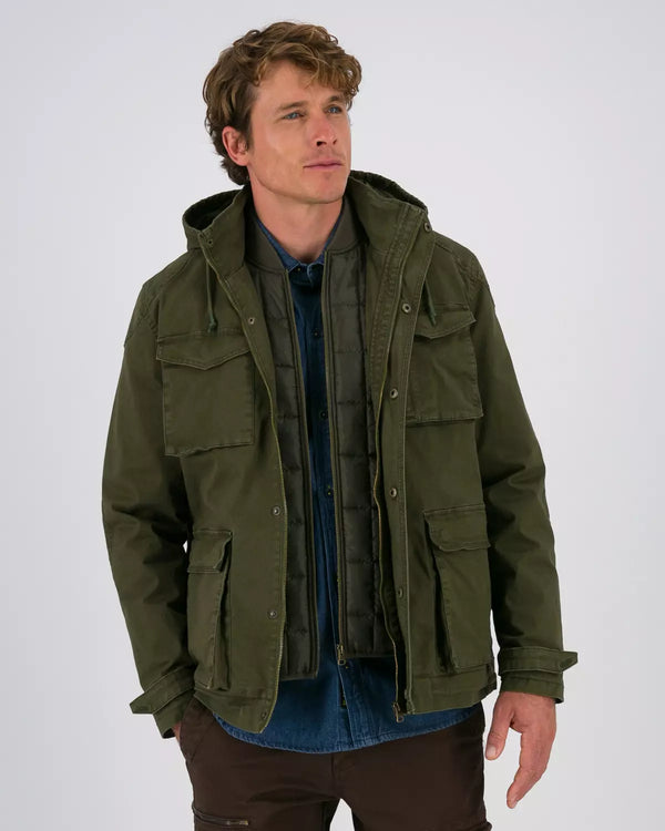 K-Way Elements Men’s Safari 3-in-1 Canvas Field Jacket